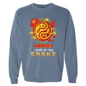 Happy Lunar New Year 2025 Year Of The Snake Zodiac Sign Garment-Dyed Sweatshirt