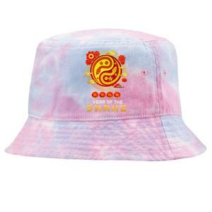 Happy Lunar New Year 2025 Year Of The Snake Zodiac Sign Tie-Dyed Bucket Hat