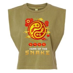 Happy Lunar New Year 2025 Year Of The Snake Zodiac Sign Garment-Dyed Women's Muscle Tee