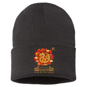 Happy Lunar New Year 2025 Year Of The Snake Zodiac Sign Sustainable Knit Beanie