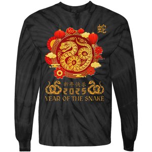 Happy Lunar New Year 2025 Year Of The Snake Zodiac Sign Tie-Dye Long Sleeve Shirt