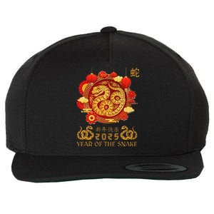 Happy Lunar New Year 2025 Year Of The Snake Zodiac Sign Wool Snapback Cap