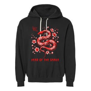 Happy Lunar New Year 2025 Year Of The Snake Zodiac Sign Garment-Dyed Fleece Hoodie