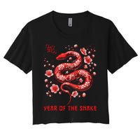 Happy Lunar New Year 2025 Year Of The Snake Zodiac Sign Women's Crop Top Tee