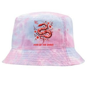 Happy Lunar New Year 2025 Year Of The Snake Zodiac Sign Tie-Dyed Bucket Hat