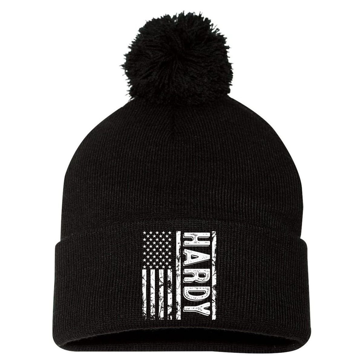 H.A.R.D.Y Last Name Funny Surname Team Family Reunion Pom Pom 12in Knit Beanie
