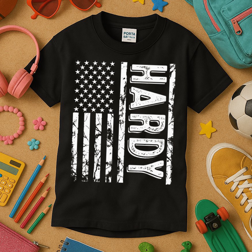 H.A.R.D.Y Last Name Funny Surname Team Family Reunion Kids T-Shirt