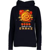 Happy Lunar New Year 2025 Year Of The Snake Zodiac Sign Womens Funnel Neck Pullover Hood