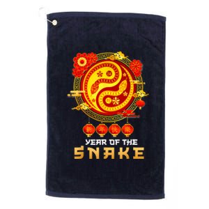 Happy Lunar New Year 2025 Year Of The Snake Zodiac Sign Platinum Collection Golf Towel