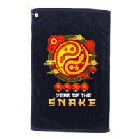 Happy Lunar New Year 2025 Year Of The Snake Zodiac Sign Platinum Collection Golf Towel