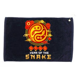 Happy Lunar New Year 2025 Year Of The Snake Zodiac Sign Grommeted Golf Towel