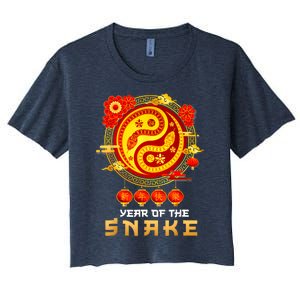 Happy Lunar New Year 2025 Year Of The Snake Zodiac Sign Women's Crop Top Tee