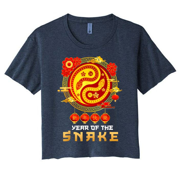 Happy Lunar New Year 2025 Year Of The Snake Zodiac Sign Women's Crop Top Tee