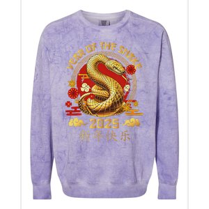 Happy Lunar New Year 2025 Year Of The Snake Zodiac Sign Colorblast Crewneck Sweatshirt