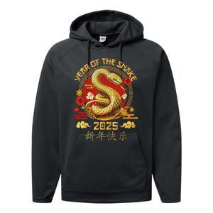 Happy Lunar New Year 2025 Year Of The Snake Zodiac Sign Performance Fleece Hoodie