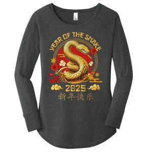 Happy Lunar New Year 2025 Year Of The Snake Zodiac Sign Women's Perfect Tri Tunic Long Sleeve Shirt