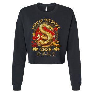 Happy Lunar New Year 2025 Year Of The Snake Zodiac Sign Cropped Pullover Crew