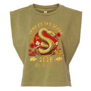 Happy Lunar New Year 2025 Year Of The Snake Zodiac Sign Garment-Dyed Women's Muscle Tee