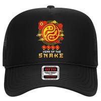 Happy Lunar New Year 2025 Year Of The Snake Zodiac Sign High Crown Mesh Back Trucker Hat