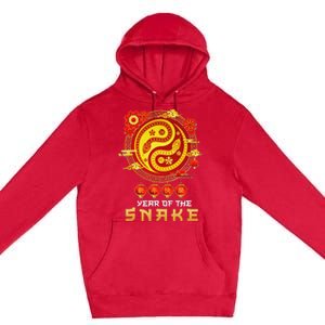 Happy Lunar New Year 2025 Year Of The Snake Zodiac Sign Premium Pullover Hoodie