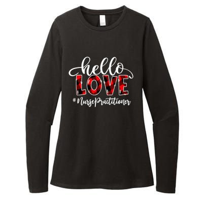 Hello Love Nurse Practitioner Flannel Valentine's Day Gift Womens CVC Long Sleeve Shirt