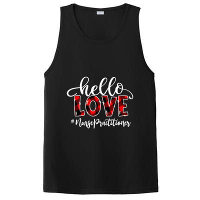 Hello Love Nurse Practitioner Flannel Valentine's Day Gift PosiCharge Competitor Tank