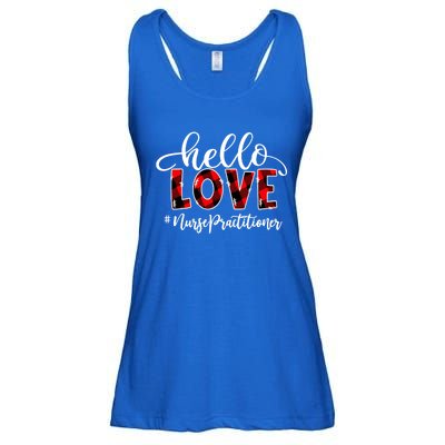 Hello Love Nurse Practitioner Flannel Valentine's Day Gift Ladies Essential Flowy Tank