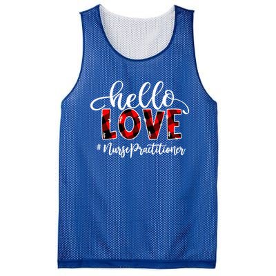 Hello Love Nurse Practitioner Flannel Valentine's Day Gift Mesh Reversible Basketball Jersey Tank