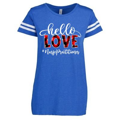 Hello Love Nurse Practitioner Flannel Valentine's Day Gift Enza Ladies Jersey Football T-Shirt