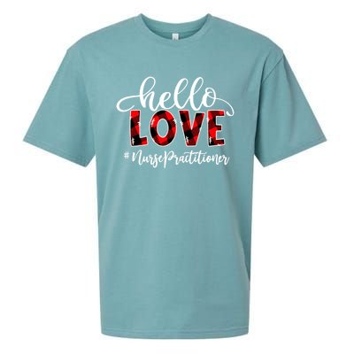 Hello Love Nurse Practitioner Flannel Valentine's Day Gift Sueded Cloud Jersey T-Shirt