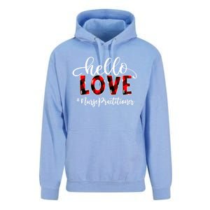 Hello Love Nurse Practitioner Flannel Valentine's Day Gift Unisex Surf Hoodie