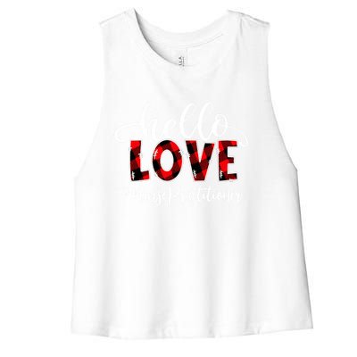 Hello Love Nurse Practitioner Flannel Valentine's Day Gift Women's Racerback Cropped Tank