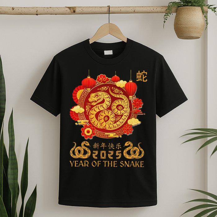 Happy Lunar New Year 2025 Year Of The Snake Zodiac Sign T-Shirt