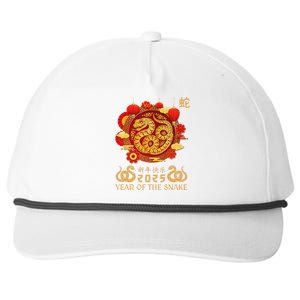 Happy Lunar New Year 2025 Year Of The Snake Zodiac Sign Snapback Five-Panel Rope Hat