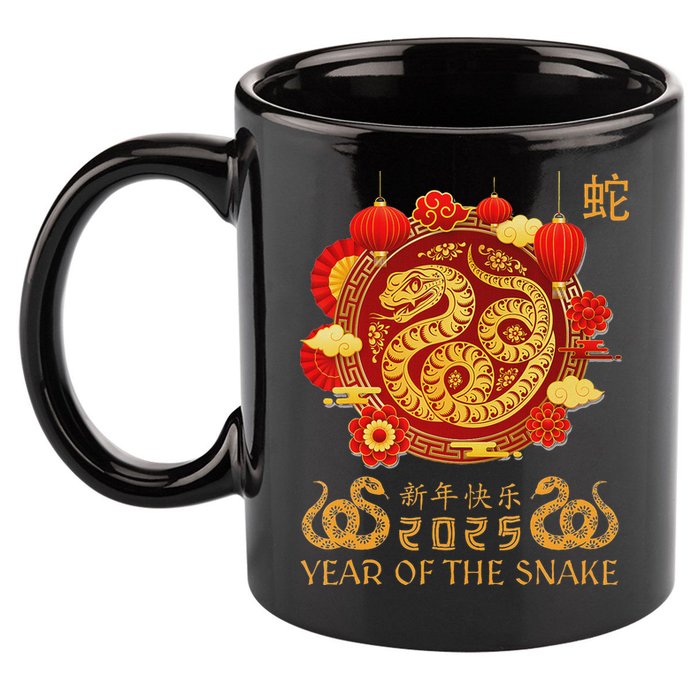 Happy Lunar New Year 2025 Year Of The Snake Zodiac Sign 11oz C Handle Ceramic Mug