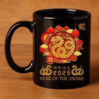 Happy Lunar New Year 2025 Year Of The Snake Zodiac Sign 11oz C Handle Ceramic Mug