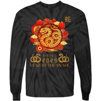 Happy Lunar New Year 2025 Year Of The Snake Zodiac Sign Tie-Dye Long Sleeve Shirt