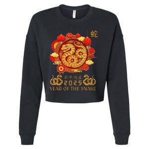 Happy Lunar New Year 2025 Year Of The Snake Zodiac Sign Cropped Pullover Crew