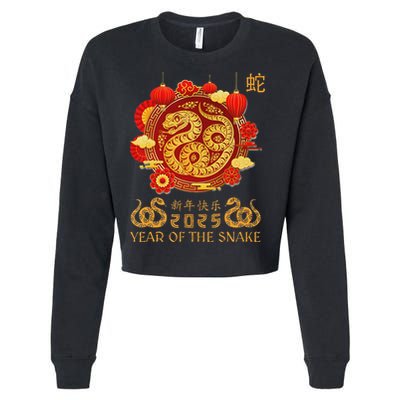 Happy Lunar New Year 2025 Year Of The Snake Zodiac Sign Cropped Pullover Crew
