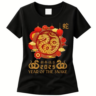 Happy Lunar New Year 2025 Year Of The Snake Zodiac Sign Womens T-Shirt