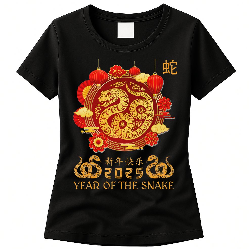 Happy Lunar New Year 2025 Year Of The Snake Zodiac Sign Womens T-Shirt