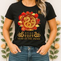 Happy Lunar New Year 2025 Year Of The Snake Zodiac Sign Womens T-Shirt