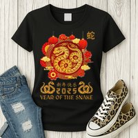 Happy Lunar New Year 2025 Year Of The Snake Zodiac Sign Womens T-Shirt