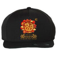 Happy Lunar New Year 2025 Year Of The Snake Zodiac Sign Wool Snapback Cap