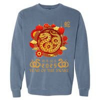 Happy Lunar New Year 2025 Year Of The Snake Zodiac Sign Garment-Dyed Sweatshirt