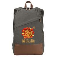 Happy Lunar New Year 2025 Year Of The Snake Zodiac Sign Cotton Canvas Backpack