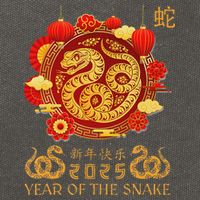 Happy Lunar New Year 2025 Year Of The Snake Zodiac Sign Cotton Canvas Backpack