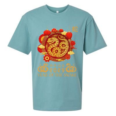 Happy Lunar New Year 2025 Year Of The Snake Zodiac Sign Sueded Cloud Jersey T-Shirt
