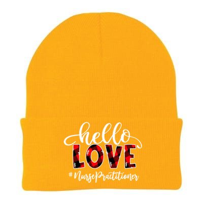 Hello Love Nurse Practitioner Flannel Valentine's Day Funny Gift Knit Cap Winter Beanie