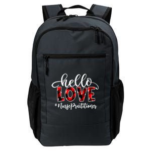 Hello Love Nurse Practitioner Flannel Valentine's Day Funny Gift Daily Commute Backpack